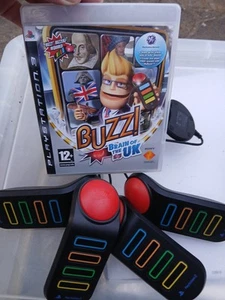 PlayStation 2 Buzz Controller Cablato Quiz Buzzer Set per PS2 + Ps3 Brain Of UK - Foto 1 di 3