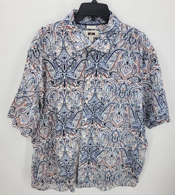 Joseph Aboud Shirt Mens XXL Colorful Paisley Print Linen Modern Fit Button Up - Image 1 of 4