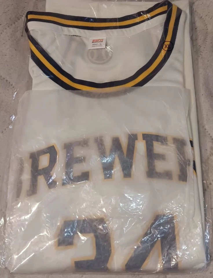 2024 GIANNIS ANTETOKOUNMPO CREAM CITY BREWERS JERSEY SGA Giveaway Promo SIZE XL - Image 1 of 1