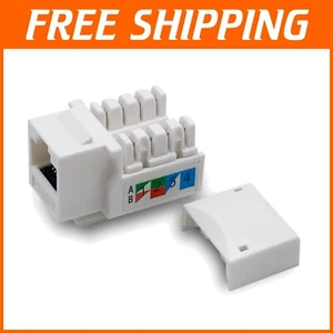 100-Pack Gold-Plated RJ45 Cat6 Keystone Jacks - Safe, High-Performance Design - Photo 1/7
