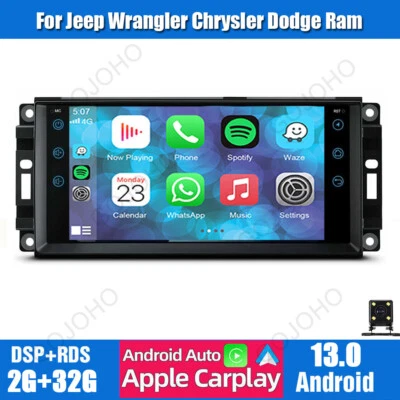 Radio estéreo de auto de 7" para Jeep Wrangler Chrysler Dodge Ram GPS navegación Wifi CarPlay Foto 1 de 4
