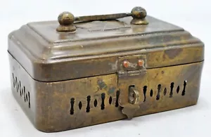 Antique Brass Betel Nuts Supari Box Original Old Hand Crafted Engraved - Picture 1 of 10