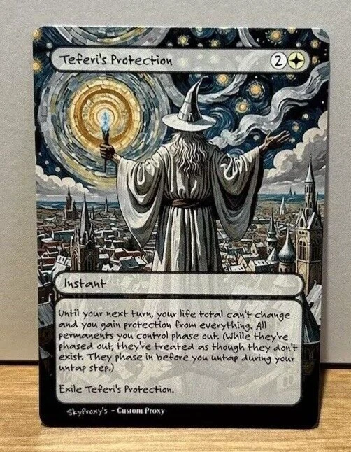 MTG - Teferi’s Protection - Van Gogh Style - Card For EDH and Playtest - Image 1 of 1