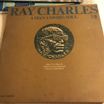 RAY CHARLES A MAN AND HIS SOUL DELUXE TWO ALBUM SET VINYL LP 1967 ABC - Image 1 of 4