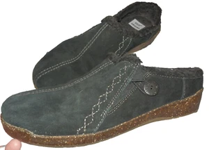 NUEVO Mujer 10 M EARTH ORIGINS Negro Zueco Mula Gamuza AURORA JOANNA - Imagen 1 de 5