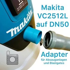 Makita VC... adattatore su DN50, per impianto di aspirazione Blastgate scorrevole di intercettazione - Foto 1 di 7