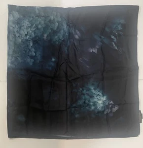 Brooks Brothers Silk Twill Extra Large Teal Blue Print Square Scarf 52" X 52" - Picture 1 of 5
