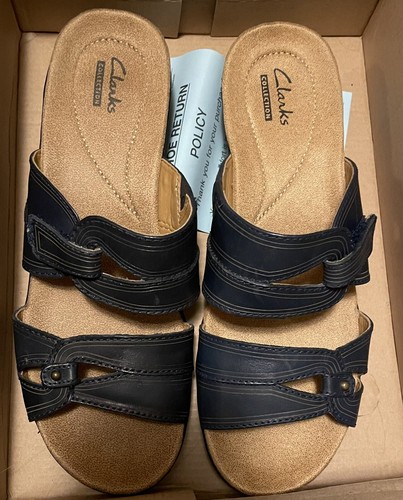 Clarks sandalo donna Hayla Canyon blu mai indossato taglia 7 5