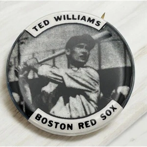 Ted Williams Vintage Pinback Boston Red Sox Baseball Pin Button - Picture 1 of 5