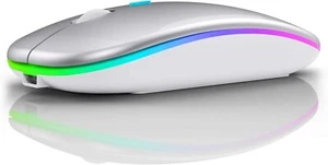 Rechargeable Bluetooth Mouse Dual Mode 2.4Ghz Wireless Mouse LED Rechargeable - Picture 1 of 7