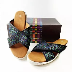 Bernie Mev. Avon Platform Memory Foam Slide Sandals Shoes Woman Sz EU 37 US 6.5 - Picture 1 of 8