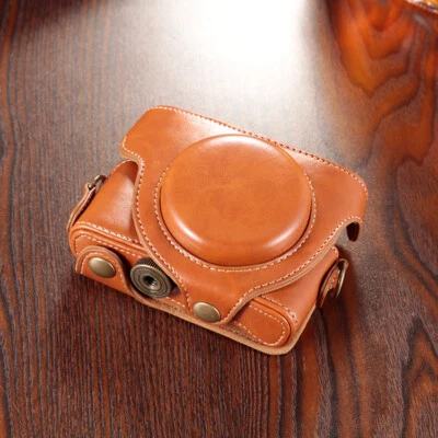 Fundas completas de cuero PU hechas a mano para cámara fundas protectoras adecuadas para Sony RX100 Foto 1 de 4