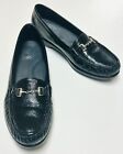 SAS Womens Loafer Shoes Sz 6 1/2 N Black Patent Leather Horsebit Tripad Comfort