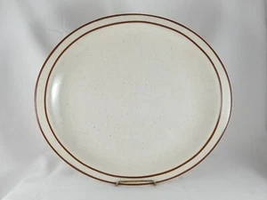 Syracuse China Restaurant Ware Speckled Brown Stripes Oval Serving Platter 12" - Picture 1 of 9