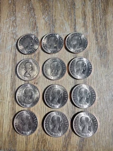 Lot 12 Unc Great Britain 1966 ~ Bronze Half Penny ~ Elizabeth II - Picture 1 of 10