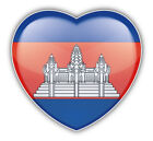 10cm Autoaufkleber Sticker Decal Laptop Farbe Kambodscha Flagge Fahne Herz H1109