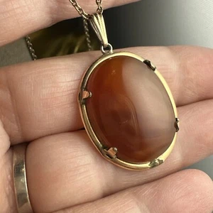 12k Gold Filled Agate Necklace - Bild 1 von 13