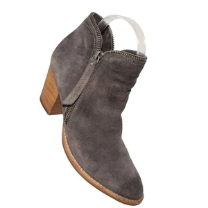 Dolce Vita Grey Leather Suede Womens Sz 7 Booties Ankle Boots Zipper Tassel - Picture 1 of 11