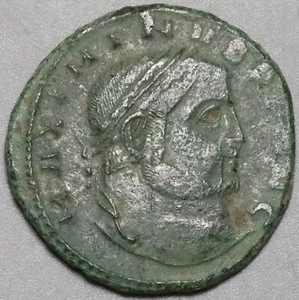 308 Maximinus II Follis Augustus Roman Jupiter Thunderbolt XF Trier (24121509R) - Bild 1 von 2