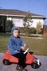 #SL4- Vintage Amateur 35mm Photo Slide- Young Boy on Toy Car - 1964