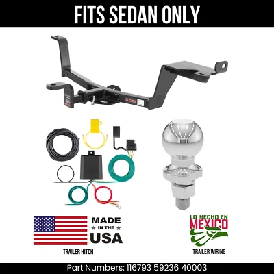 Enganche de remolque para Kia Spectra 05-09 cableado de 4 pines 2" ajuste de bola sedán curva 2 k 1,25" Foto 1 de 4