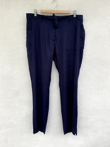 ✨ Womens Gant Linen & Viscose Drawstring Pants Trousers Navy Blue Size 44 18 - Picture 1 of 7