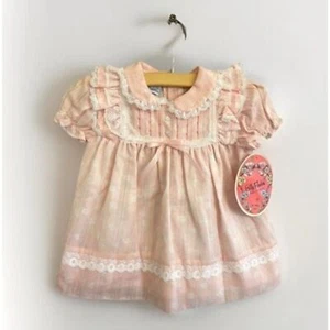 Rare! NWT Vtg POLLY FLINDERS Smock Dress Original Tag Lace Girly Heirloom 18 m - Picture 1 of 10