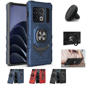 For OnePlus 10 Pro 5G, Ring Stand Case Cover +Air Vent Magnetic Car Mount Holder - Picture 1 of 23