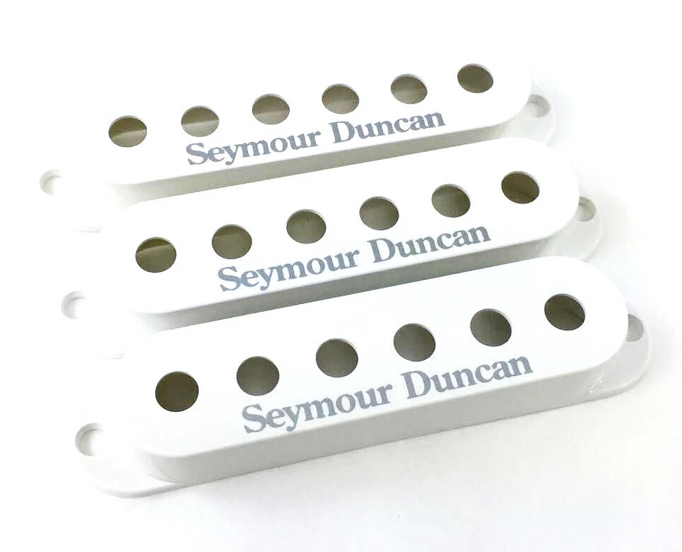 Juego de 3 fundas para pastillas Seymour Duncan Single Coil Strat - blancas con logotipo Foto 1 de 1
