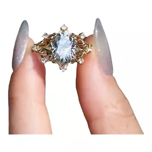 Boutique Detailed Vintage Style 14K Gold Plated Cubic Zirconia Ring Size 6 ๐ - Picture 1 of 7
