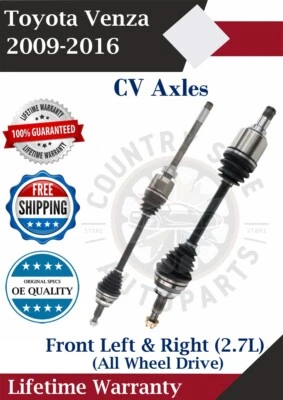 New OE Front CV Axles For 2009-2016 Toyota Venza 2.7L 4X4 Lifetime Warranty - Image 1 of 4