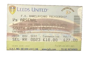 LEEDS UNITED GEGEN ARSENAL - MATCH TICKET - PREMIER LEAGUE - 20.1.2002 - Bild 1 von 1