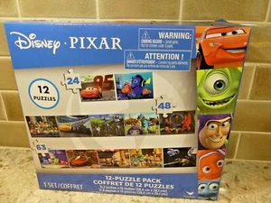 NEU Disney Pixar Filme 12 Puzzle Pack Bildung Toy Story Autos Wall-E Nemo Inc - Bild 1 von 1