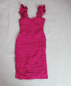 Romeo & Juliet Couture Dress Womens M Fuchsia Ruched Bodycon Cocktail Party - Picture 1 of 12