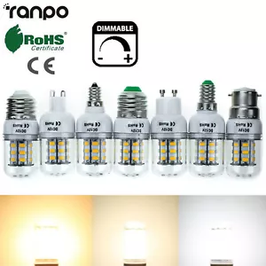 Dimmable E27 E14 B22 7W LED Corn Bulb Light 5730 SMD Replace Lamps 220V 12V 24V - Picture 1 of 12