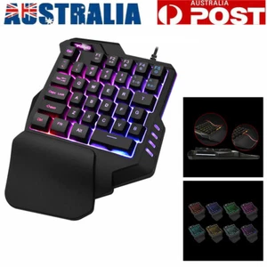 One-Handed Mechanical Gaming Keyboard RGB Backlit Portable Gaming Keypad 35 Key - Picture 1 of 19