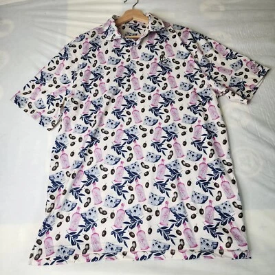 Camisa polo de golf grande manga corta con estampado de novedad AOP Omni Hotels Resorts para hombre Foto 1 de 4