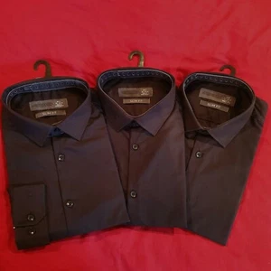 High Street Brand Slim Fit Dress or Casual, Black Size 15.5 Polyester Cotton - Picture 1 of 1