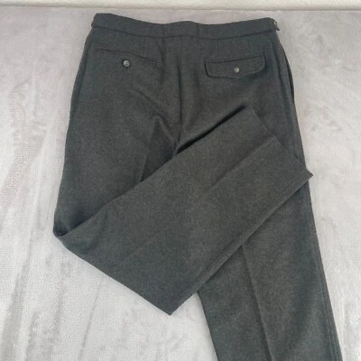 Pantalón Claiborne Hombre 34Rx31 Verde Lana Tweed Cintura Cintada Pierna Recta Italia Foto 1 de 4