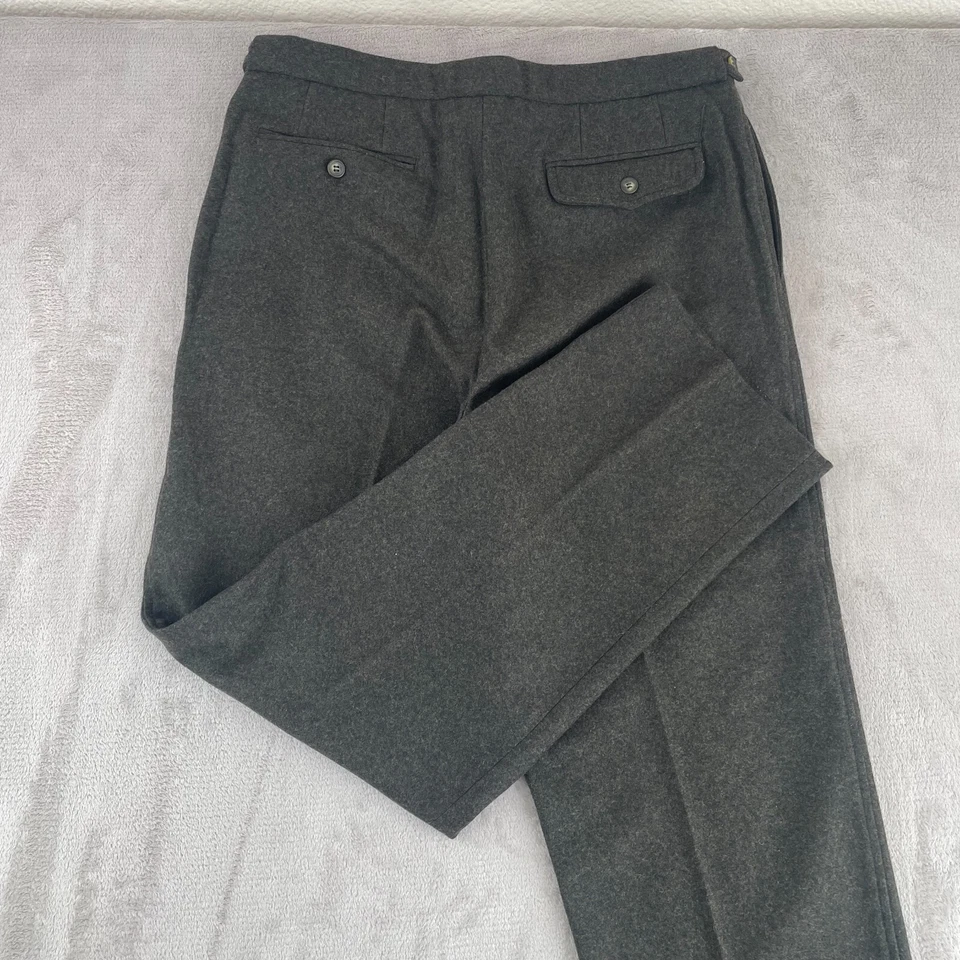 Pantalón Claiborne Hombre 34Rx31 Verde Lana Tweed Cintura Cintada Pierna Recta Italia Foto 1 de 4