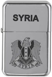 SYRIA STURMFEUERZEUG Chrom poliert Benzinfeuerzeug - Bild 1 von 3