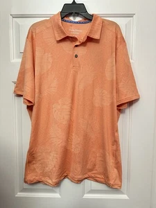 Size XL Tommy Bahama Palm Coast Delray Frond IslandZone Polo Daytona Peach NEW - Picture 1 of 3