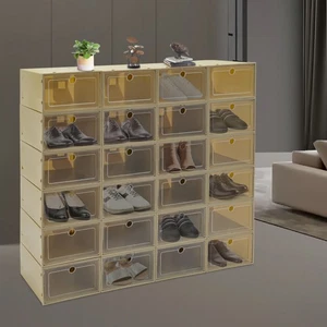 Caja de almacenamiento apilable cajas de zapatos organizador de almacenamiento de zapatos paquete de 24 cajas de zapatos EE. UU. - Imagen 1 de 11