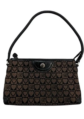 Bolsa de couro marrom Brighton logotipo baguete ombro vintage 10,5x6,5 - Imagem 1 de 4