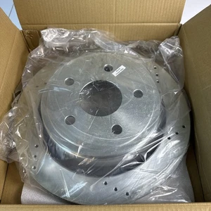 Disc Brake Rotor -Rear Pass Side Only -Cross-Drilled Slotted Power AR8752 XR XL - Foto 1 di 9