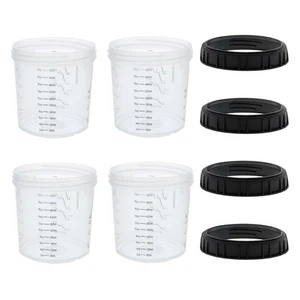 4pk MPS 20 Ounce (600ml) Hard Cups & Retainer Rings For Disposable Spray Gun Cup - Picture 1 of 5