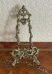 Vintage Ornate Brass Display Easel, Picture Photo Stand Holder 7"H - Picture 1 of 6
