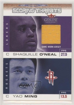 Camiseta Fleer 2003 genuina Insider Scoring Threats Shaquille O'Neal Yao Ming Salón de la fama Foto 1 de 2