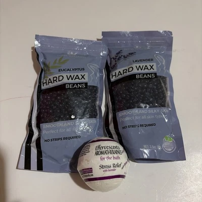 Tress Wellness lot of 2 Lavender Hard Wax Beans 3.5 oz And One Lavander Bath Bom - Image 1 of 2