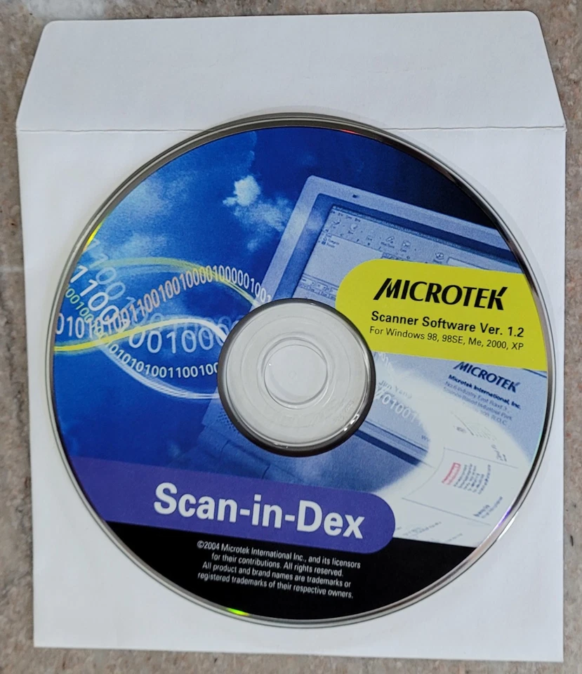 Used Microtek Scan-in-Dex Scanner Software Ver 1.2, disc only - Image 1 of 1